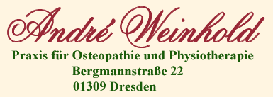 A. Weinhold - Praxis für Physiotherapie und Osteopathie, 01309 Dresden, Bergmannstraße 22